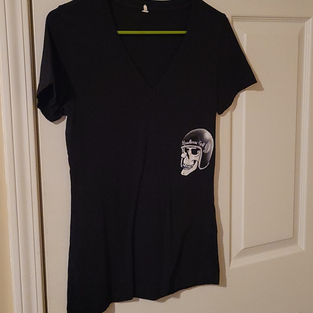 biker bar v neck shirt. Size S